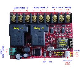 RF 2 RELAY 30A điều khiển bằng WIFI TKE_IOT 8