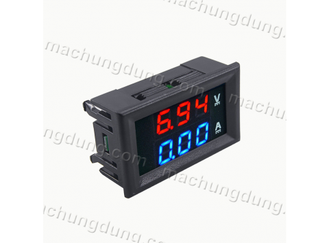 Đồng hồ đo dòng áp 0~100VDC, 10A 2 màu