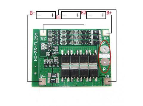 Mạch sạc 3S Pin 18650 12.6V 25A (H14)