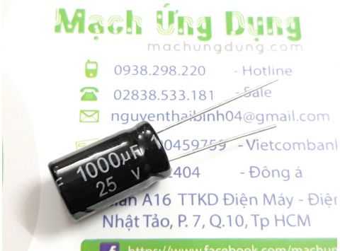 Tụ 1000uF 25V 10*17mm